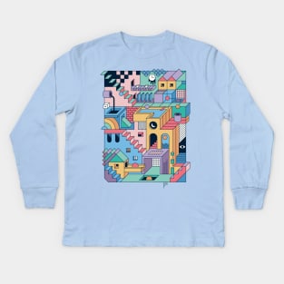 80s Escher Kids Long Sleeve T-Shirt